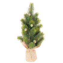 kohteita Tekokuusi juuttisäkissä, pieni pöytäkoriste, minijoulukuusi, 38 cm
