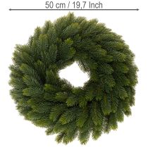 kohteita Keinotekoinen kuusenoksaseppele, vihreä, pyöreä, 50 cm
