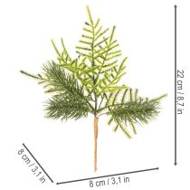 kohteita Keinotekoinen kuusenoksa juhlakoristeeseen, 22 cm, 2 kpl