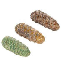 kohteita Keraamiset käpyjä, pöytäkoriste, syksy, 14 cm, 3 kpl