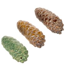 kohteita Keraamiset käpyjä, pöytäkoriste, syksy, 14 cm, 3 kpl