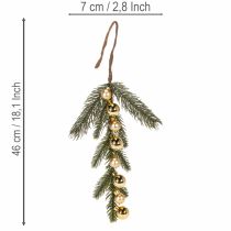 kohteita Keinotekoinen kuusenoksa ja kullanvärisiä minikuusenpalloja, 46 cm, 2 kpl