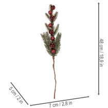 kohteita Keinotekoinen kuusenoksa joulupalloilla, 48 cm, 2 kpl