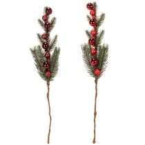 kohteita Keinotekoinen kuusenoksa joulupalloilla, 48 cm, 2 kpl