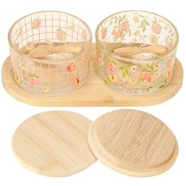 kohteita Tapas-setti persikkahillopurkit tarjottimella 20 × 10 × 6,5 cm