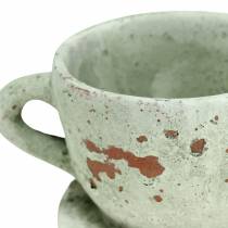 kohteita Ruukun istutuskuppi lautasella vintage harmaa, luonnollinen sävy Ø8cm K6,5cm 4 kpl