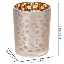 kohteita Lasinen tuikkukuppi leopardikuviolla, 12 cm