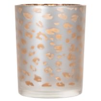 kohteita Lasinen tuikkukuppi leopardikuviolla, 12 cm