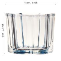 kohteita Tuikkupidike lasinen kukkatuikku lasi sininen Ø7,5cm korkeus 6cm 6kpl