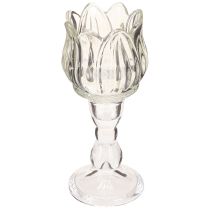 kohteita Kynttilänpidike tulppaanikynttilän lasi pohjalla kirkas Ø7cm K16cm 2kpl
