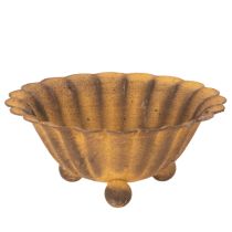 kohteita Vintage-tuikkupidike, pieni kulho, ruosteenvärinen metalli, Ø10cm, korkeus 4,5cm