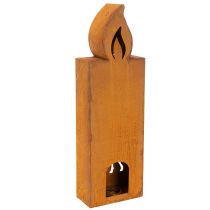 kohteita Jouluinen tuikkupidike, ruostunut metallinen kynttilänjalka, peura, 45x14cm