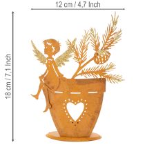 kohteita Jouluinen tuikkukuppi, enkelikoriste, ruostekoriste, Ø8cm K18cm