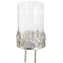 kohteita Kynttilänjalka lasilla liittämistä varten vintage hopeaa Ø5,5cm K8cm 4kpl