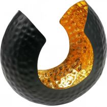 Kynttilänjalka musta kultainen pöytäkoriste metallia 19×11×17cm