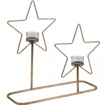 kohteita Kynttiläteline Star Metal Golden Vintage 2 liekkiä L38cm