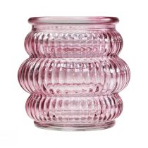 kohteita Kynttilänjalka lasikoriste violetti pinkki Ø7,5cm K7,5cm 2kpl