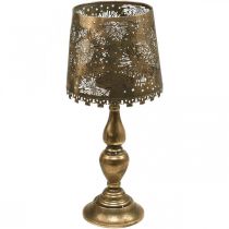 Teevalolamppu kynttilänjalka lattiavalaisin vintage metallia Ø25cm K57,5cm