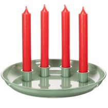 kohteita Kynttilälautanen Adventtiseppele vihreä neljällä kynttilänjalalla 24cm