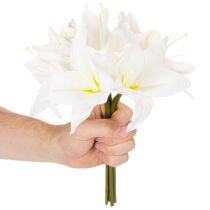 kohteita Keinotekoisia valkoisia tiikerililjoja maljakoihin ja asetelmiin, 29 cm 6 kpl:n kimppu
