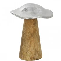 Pöytäkoristeet deco sieni metalli puu hopea puinen sieni H14cm