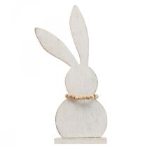 Pöytäkoristelu pääsiäispupu standee puu valkoinen/luonto K27cm 2kpl