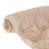 kohteita Beige pöytäliina, jossa tekoturkispinta turkisnauhana, 24x140cm