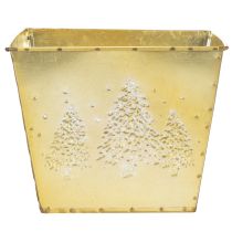 kohteita Metallinen istutusruukku kimaltelevalla kuusiaiheella, 18 cm
