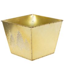 kohteita Metallinen istutusruukku kimaltelevalla kuusiaiheella, 18 cm