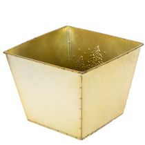 kohteita Metallinen istutusruukku kimaltelevalla kuusiaiheella, 18 cm