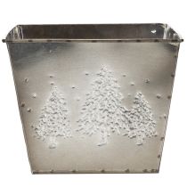 kohteita Neliönmuotoinen metallinen istutusruukku kuusiaiheella, 18 cm