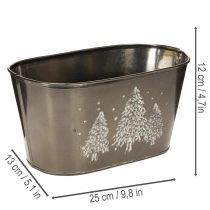 kohteita Soikea istutusruukku kohokuvioidulla kuusikuviolla, 25 cm