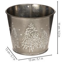 kohteita Metallinen istutusruukku kimaltelevilla kuusilla, 13 cm