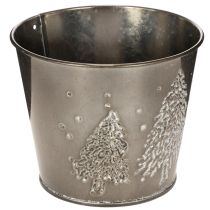 kohteita Metallinen istutusruukku kimaltelevilla kuusilla, 13 cm