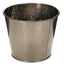 kohteita Metallinen istutusruukku kimaltelevilla kuusilla, 13 cm