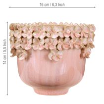 kohteita Kukkaruukku Ceramic Pink – Tyylikäs ruukku kukkakoristeella Ø16cm