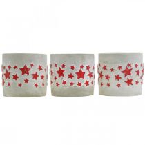 kohteita Keraaminen koriste tähtikuvio, istutin, betonilook, adventtikoriste Ø10,5cm K9,5cm 3kpl.