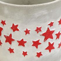 kohteita Cachepot with Stars, Ceramic Deco Concrete Look, Planter Christmas Ø12,5cm H11cm 3kpl.