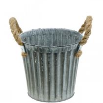 Metalliruukku istutukseen, kätköruukku, kahvallinen kasvikulho Ø18cm