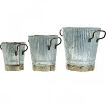 kohteita Metallinen istutuskone kahvoilla vintage koristelu Ø26/20/17cm 3 kpl setti