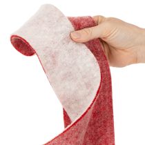 kohteita Kaksivärinen ruukun sarana, valmistettu 100 % villasta koristeellisena huopanauhana, valkoinen/punainen, 7,5 cm leveä, 5 m pitkä