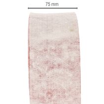 kohteita Kaksivärinen ruukun sarana, valmistettu 100 % villasta koristeellisena huopanauhana, valkoinen/punainen, 7,5 cm leveä, 5 m pitkä