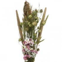 Kimppu kuivattuja kukkia pinkki, valkoinen kimppu kuivattuja kukkia H60-65cm