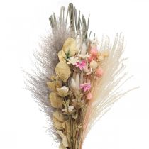 Kimppu kuivattuja kukkia Boho Pink Valkaistu kuivattu koriste 80cm 140g