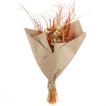 kohteita Koristeellinen kuivattu kimppu "Thistle &amp; Yarrow" oranssi-luonnonvärinen valkaistuna, 55 cm, 150 g - maalaistyyliin