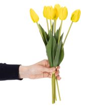 kohteita Keinotekoiset tulppaanit realistiseen keväiseen koristeluun olohuoneessa tai toimistossa, 40 cm, 7 kpl