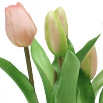 kohteita Tulppaani pinkki, vihreä ruukussa Keinotekoinen ruukkukasvi koristetulppaani H23cm