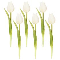 kohteita Keinotekoinen tulppaani, realistinen koriste, kestävä tekokukka kotiin, 21 cm, 6 kpl
