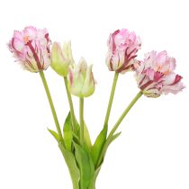 kohteita Tulppaanit keinotekoiset papukaija tulppaanit violetti kukkakimppu, jossa 5 kukkaa 40cm
