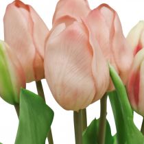 kohteita Keinotekoiset tulppaanit Real-Touch persikka pinkki 38cm nippu 7 kpl